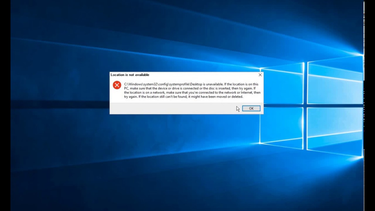 Desktop Is Not Available Windows 10